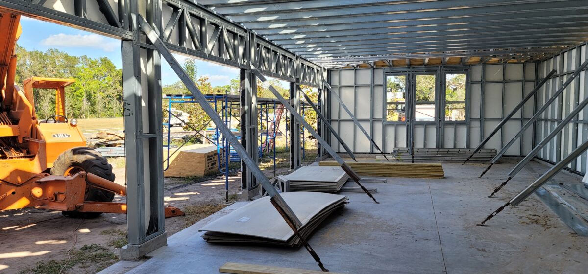 Illustration of Exposed Industrial Steel Frame House