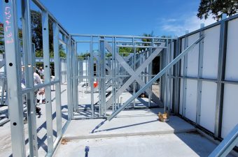 Interior light-gauge steel framing with braces